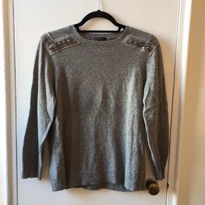 J. Crew Beaded Cashmere Blend Pullover